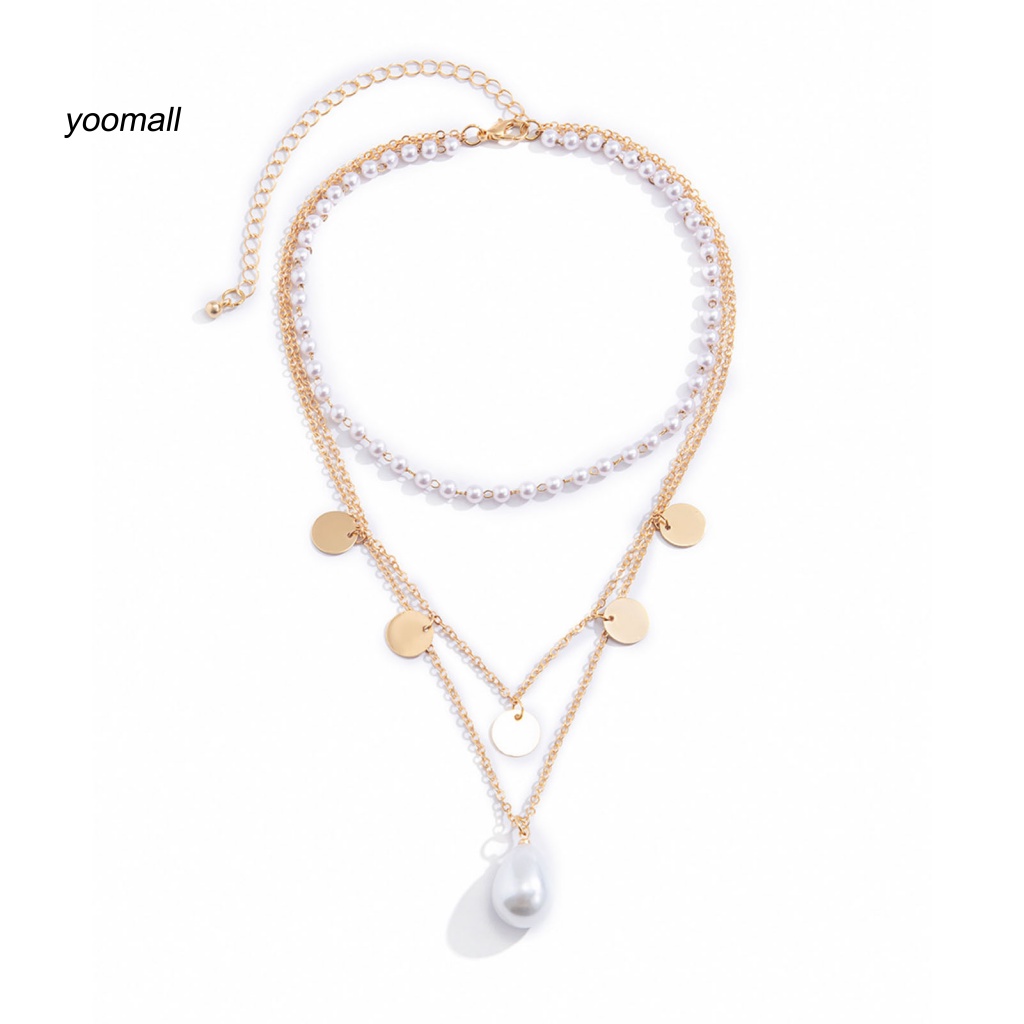 Vòng cổ Nhiều Lớp Đính Ngọc Trai Nhân Tạo Thời Trang Dành Cho Nữ