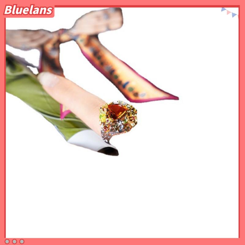 [BLS] Nhẫn Dạng Hở Đính Đá Tự Nhiên Màu Nước Tiểu Ý Sáng Và Cao Cấp