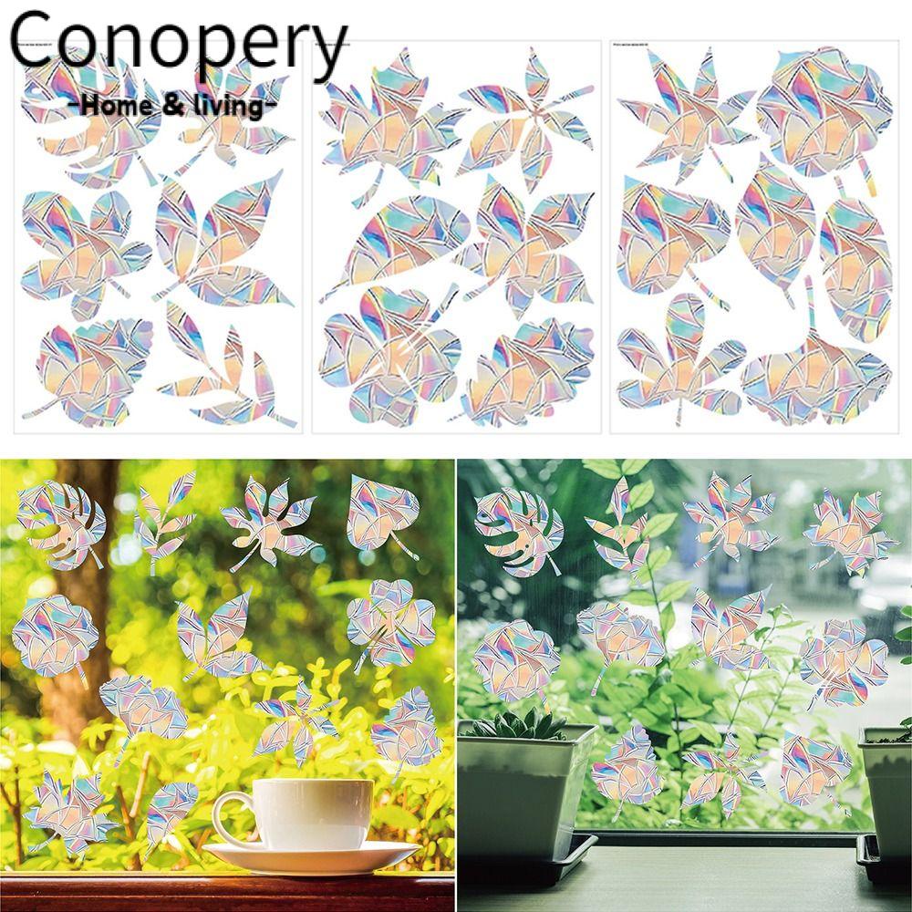 CONOPERY Bộ 3 Đề Can Dán Tường / Cửa Sổ Họa Tiết Lưới Bắt Giấc Mơ Nhiều Màu Độc