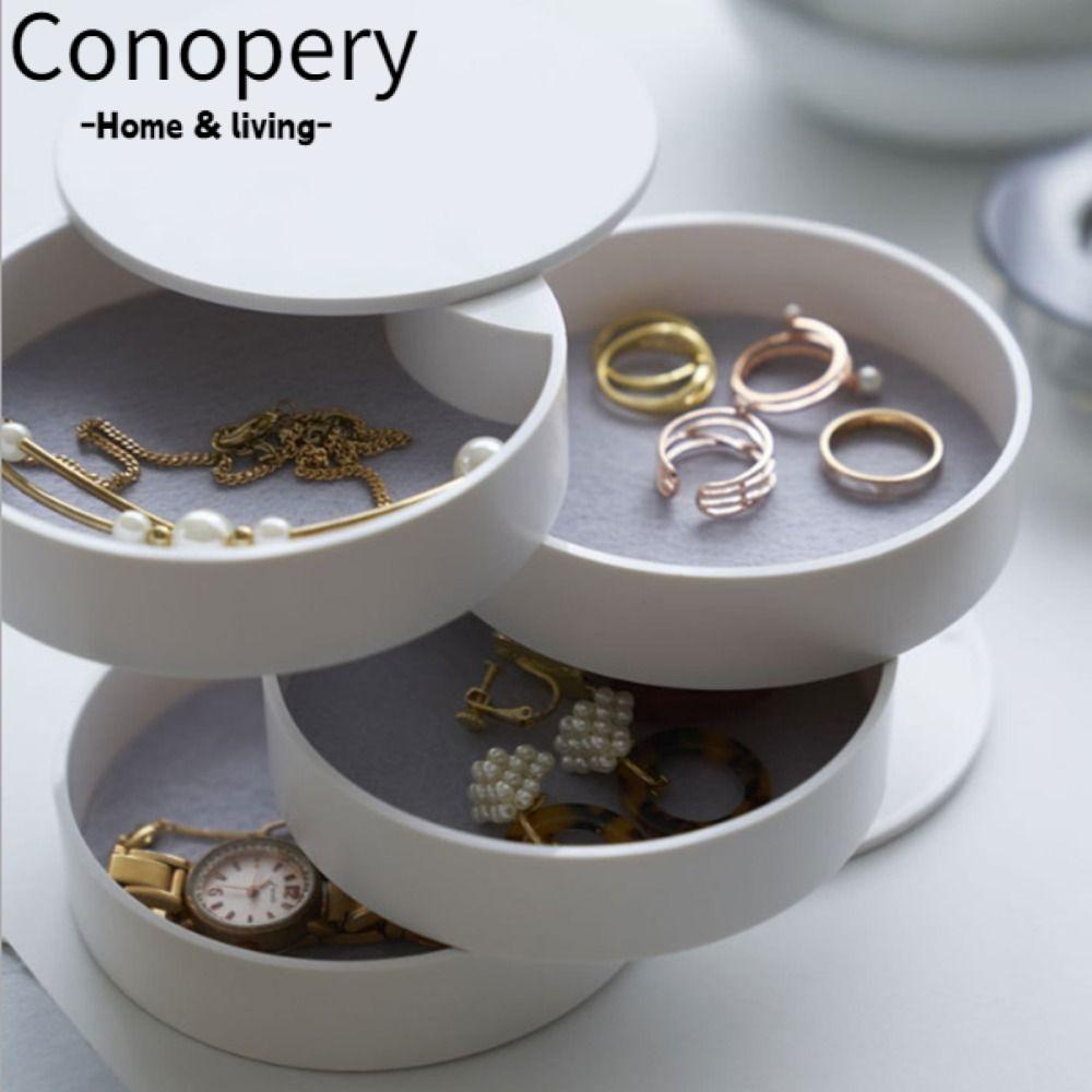 CONOPERY Hộp Đựng Trang Sức Nhỏ 4 Tầng Phong Cách Bắc Âu Giá Đỡ