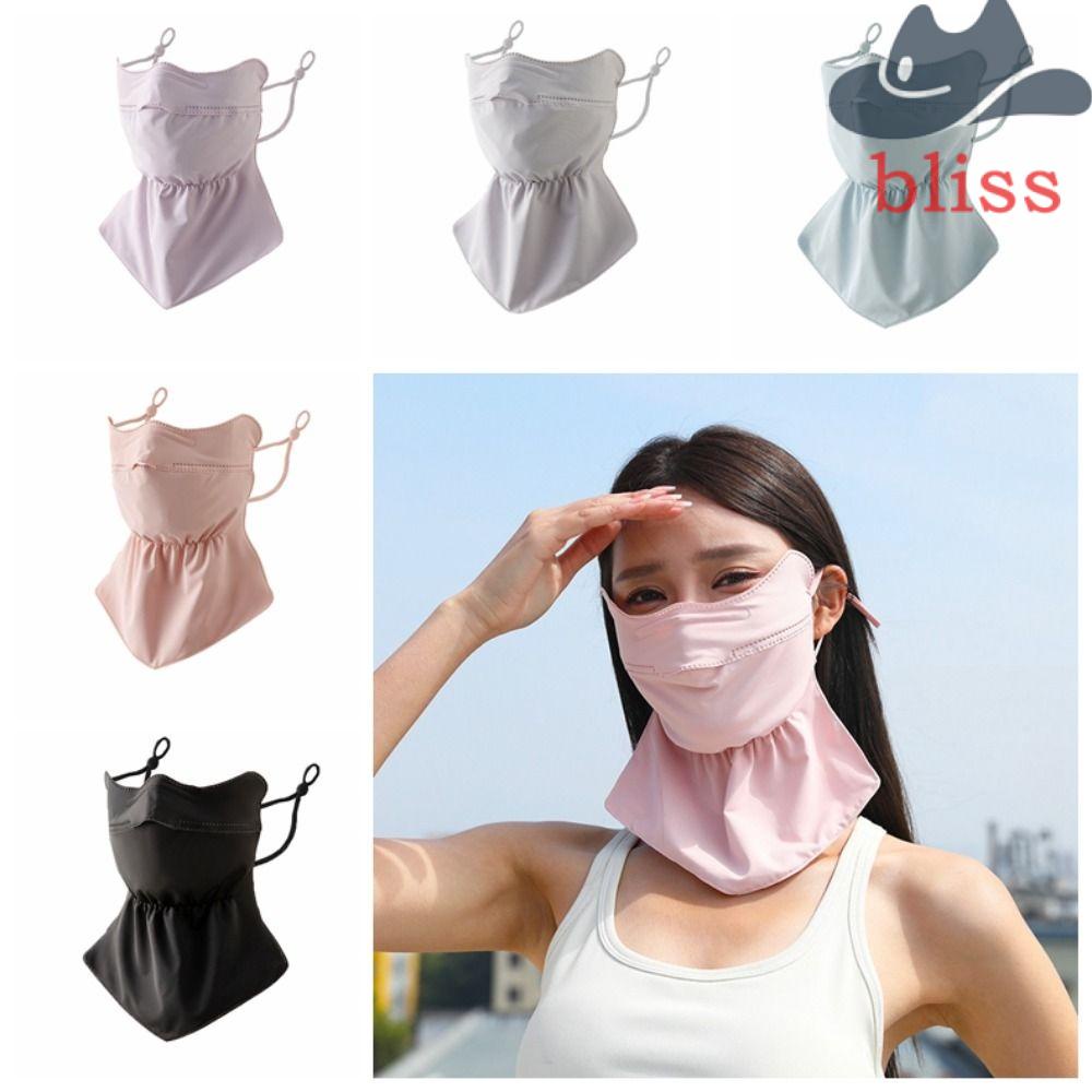 Khẩu Trang Đeo Cổ Chống Nắng Bằng Lụa Lạnh Thoáng Khí Màu Sắc Đơn Giản