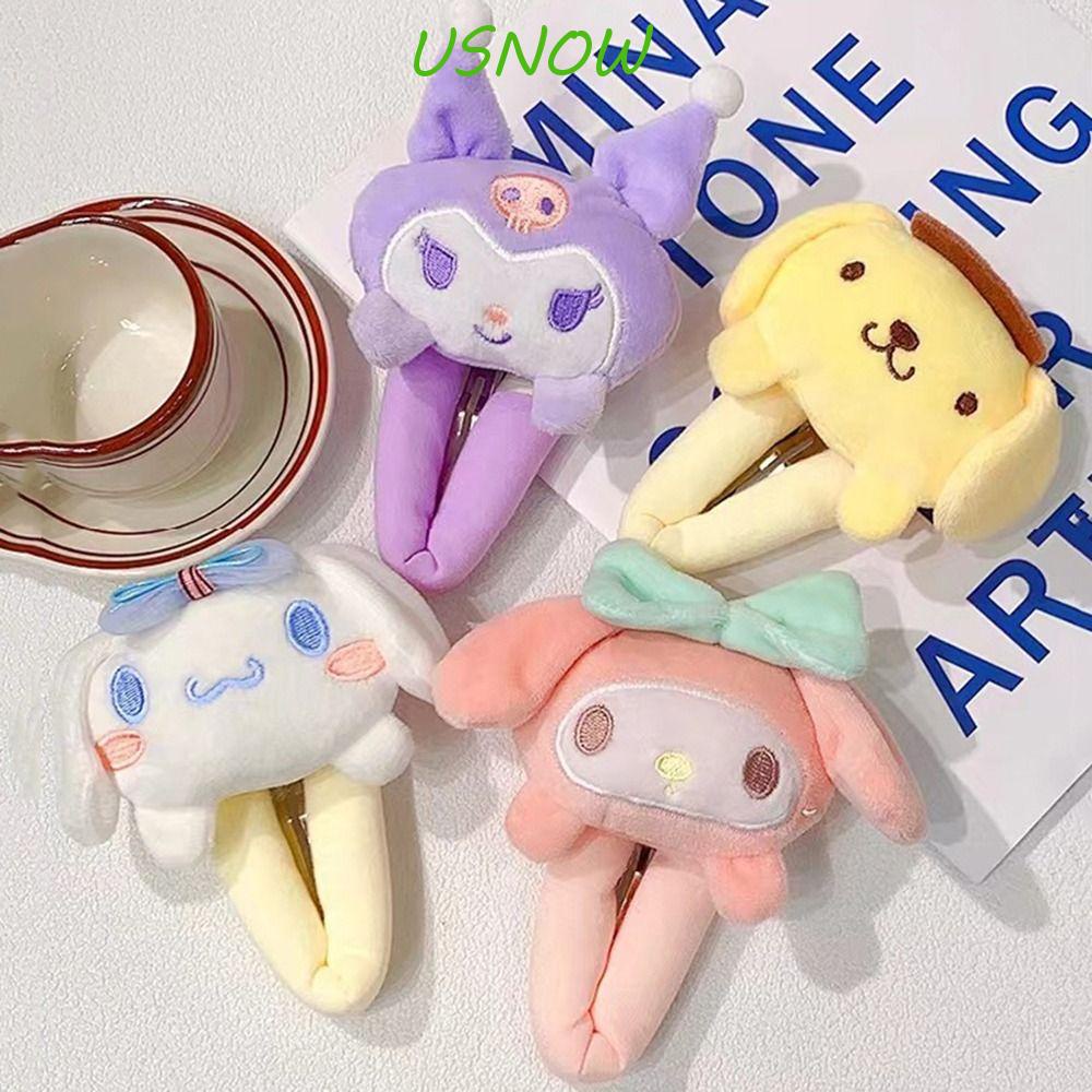 USNOW Kẹp Tóc Mỏ Vịt In Họa Tiết Hoạt Hình My Melody Cinnamoroll Dễ Thương Cho Nữ