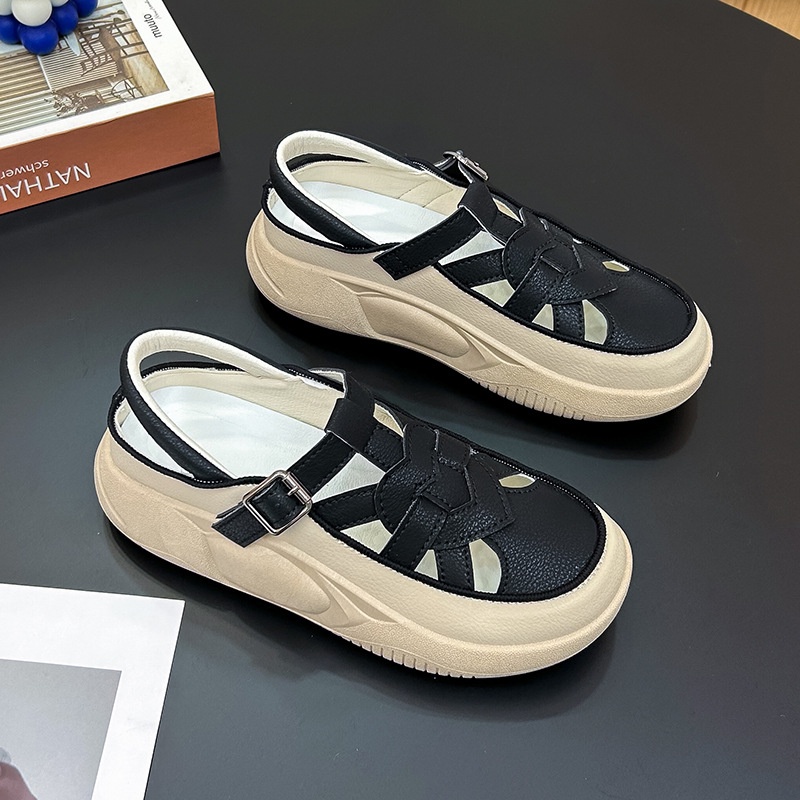 Sandal Đi Biển Đế Dày Thiết Kế Mới Đơn Giản Thời Trang Mùa Hè Theo Phong Cách retro-AA0620