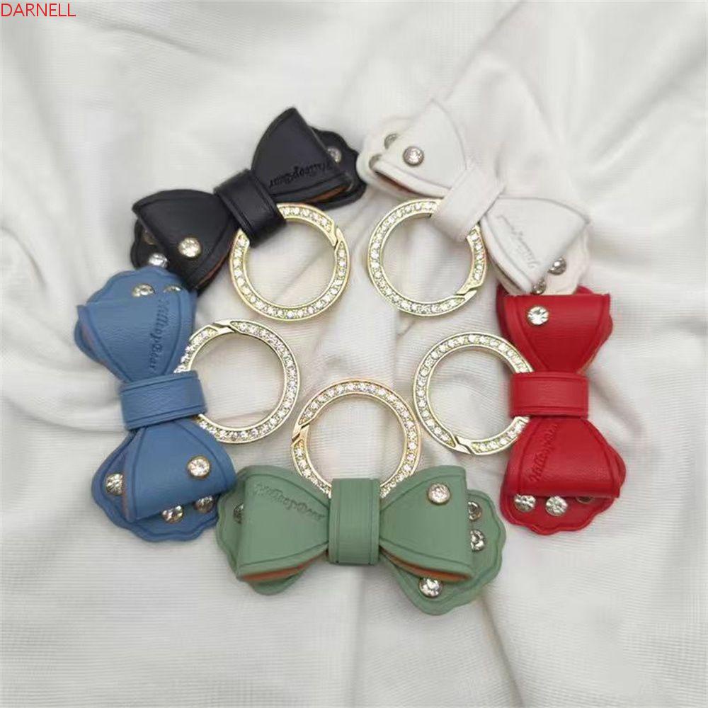 Móc Khóa Nơ DARNELL Thiết Kế Sang Trọng Giá Đỡ|Dây Nơ Da Trang Trí Túi Xách Xinh Xắn