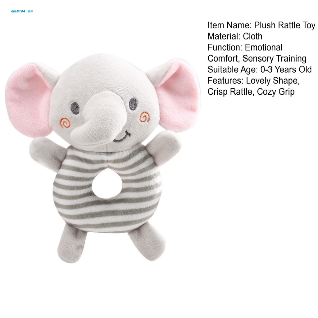 Bộ Đồ Chơi Lục Lạc Cầm Tay Hình Động Vật Nhồi Bông Mềm Mại Kích Thước 14cm Cho Bé