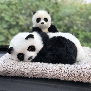 Car Decoration Simulation Panda Doll Mother and Child Car Activated Carbon Bamboo Charcoal Package Decoration Supplies Car Charcoal Bag Ornament Cute Panda car interior decoration
