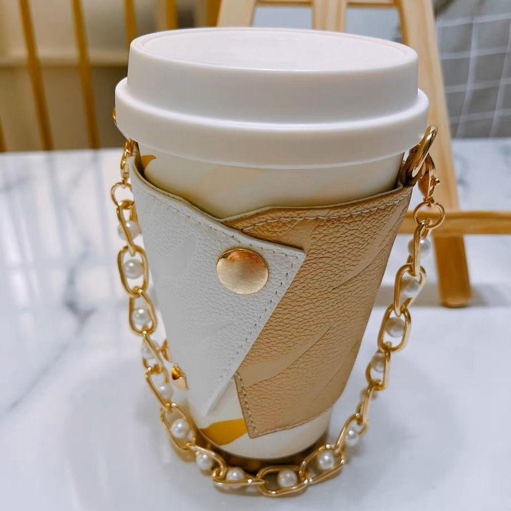 Dây Đeo Túi Xách / Điện Thoại Bằng Da PU Phối Chuỗi Hạt Xinh Xắn