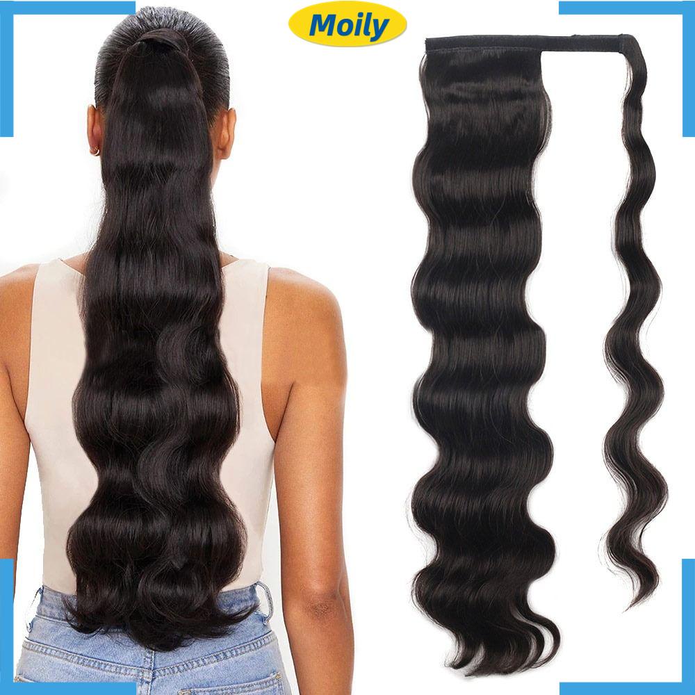 MOILYVN 1 Tóc Giả Đuôi Ngựa Xoăn Dài Nhiều Màu Sắc Thời Trang