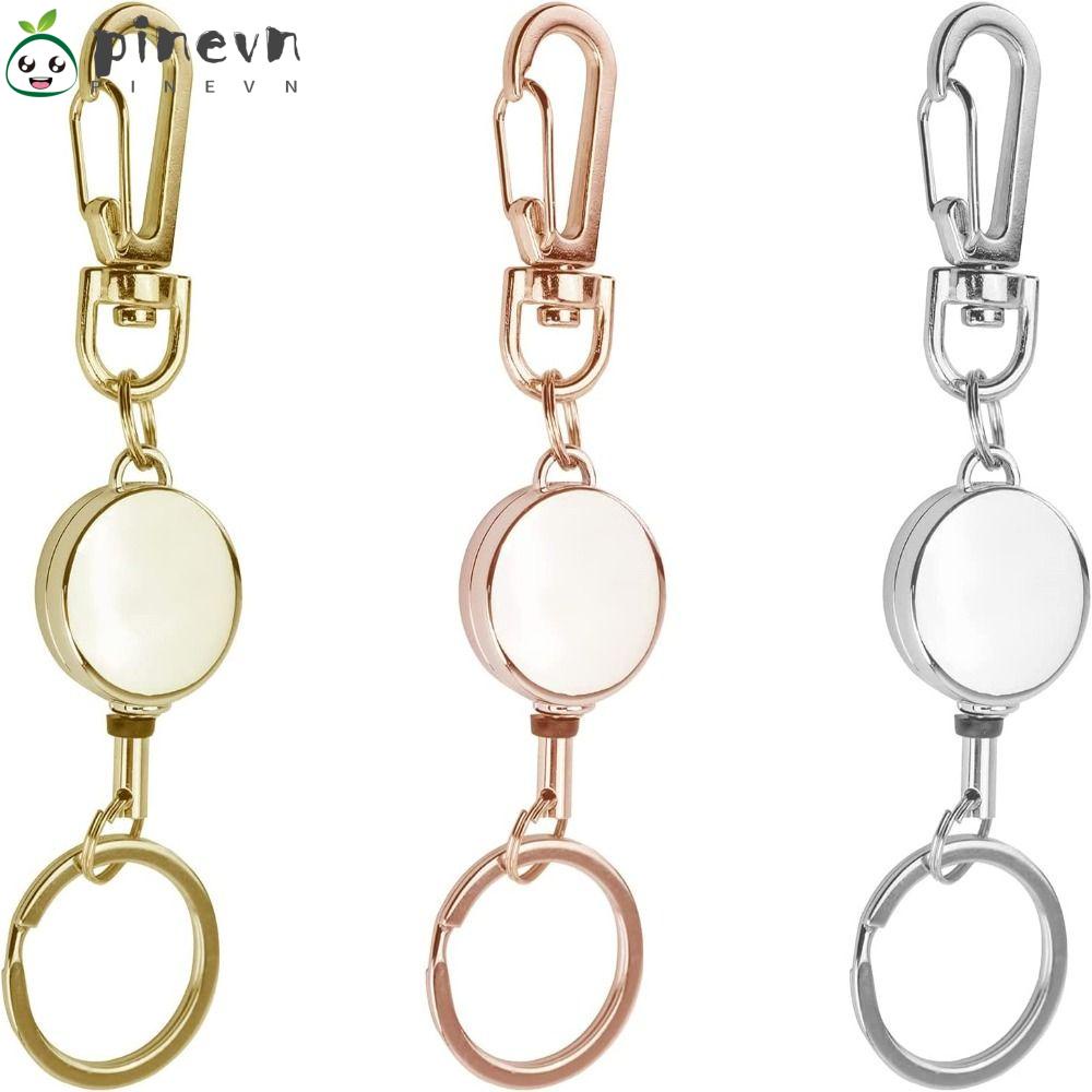 Bộ 3 Móc Khóa Màu Vàng Hồng Có Thể Thu Gọn Siêu Bền Tiện Dụng Cho Văn Phòng