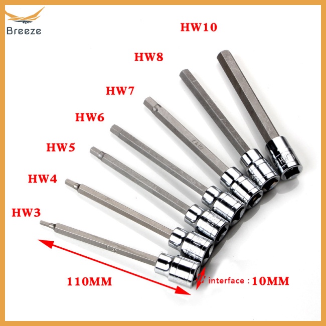 Set 7 Đầu Nối Torx Bit 3 / 8 Inch H3 H4 H5 H6 H7 H8 H10 Chuyên Dụng Sửa Chữa Xe Hơi / Nhà Cửa