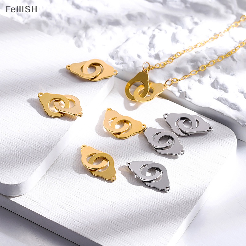 Set 5 Mặt Vòng cổ Bằng Thép Không Gỉ Hình Còng Tay DIY Sáng Tạo Dễ Phối Đồ 439br