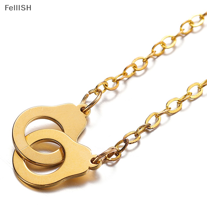 Set 5 Mặt Vòng cổ Bằng Thép Không Gỉ Hình Còng Tay DIY Sáng Tạo Dễ Phối Đồ 439br