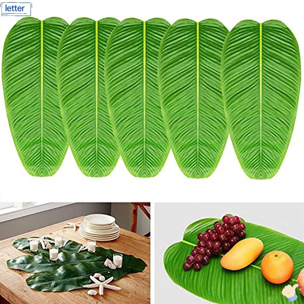 Bộ 3 Tấm Lót Bàn Ăn Họa Tiết Lá Chuối Chống Thấm Nước Chịu Nhiệt Siêu Bền Tiện Dụng Cho Nhà Bếp