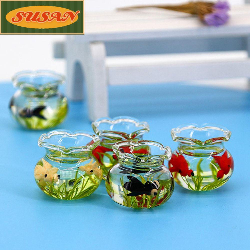 SUSANS Kính Bể Cá Thủy Tinh Trang Trí Nhà Búp Bê Tỉ Lệ 1 / 12