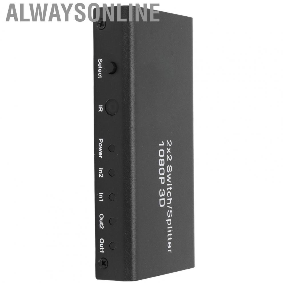 Alwaysonline 1080P 60Hz Video Splitter  2 in Out 2.25G Gbps 225MHz HD Multimedia Interface Switch for TV Game Console