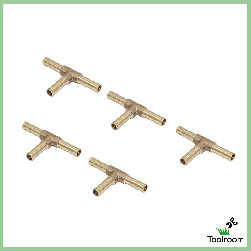 Set 5 Đầu Nối Ống Nhiên Liệu Hình Chữ T Bằng Đồng Thau Kích Thước 4mm
