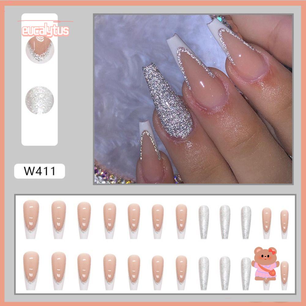 EUTUS Bộ 24 Móng Tay Giả Che Phủ Toàn Diện Tháo Rời Được DIY