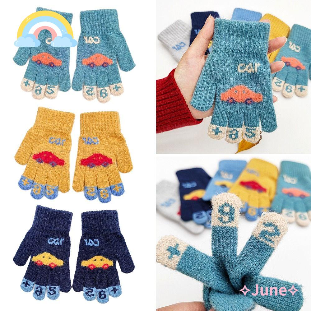 JUNE Găng Tay Mềm Mại Xinh Xắn Theo Phong Cách Mùa Đông Dành Cho Bé