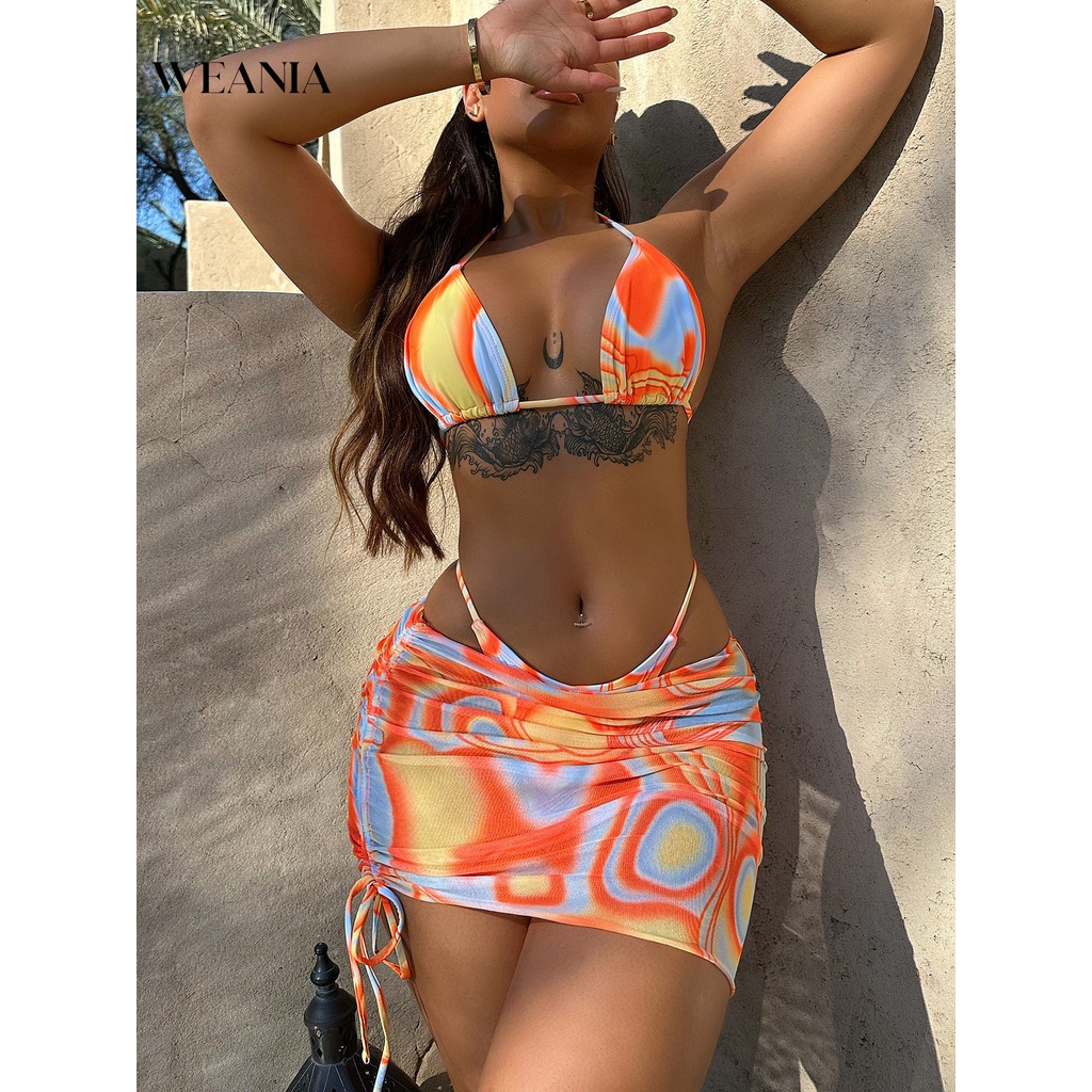 Bộ Bikini 3 Mảnh Thời Trang Mùa Hè Nhiều Màu Sắc Cho Nữ