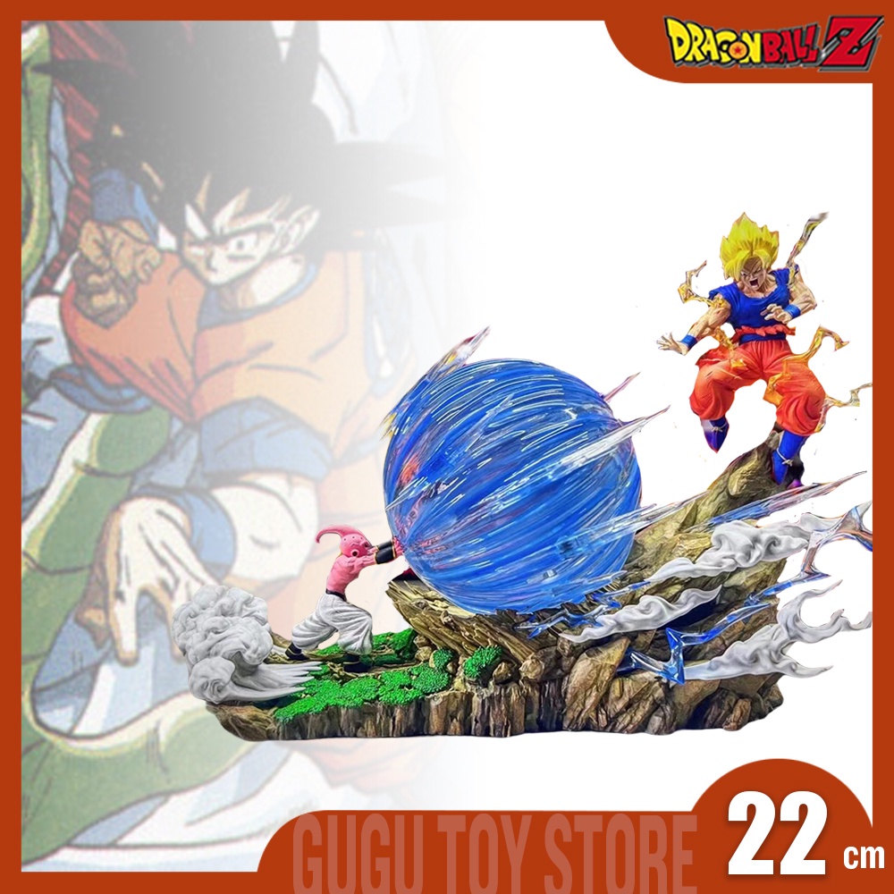 Mô Hình Nhân Vật Super Saiyan Gk Son Goku VS Majin BUU Phát Sáng 22cm Bằng PVC