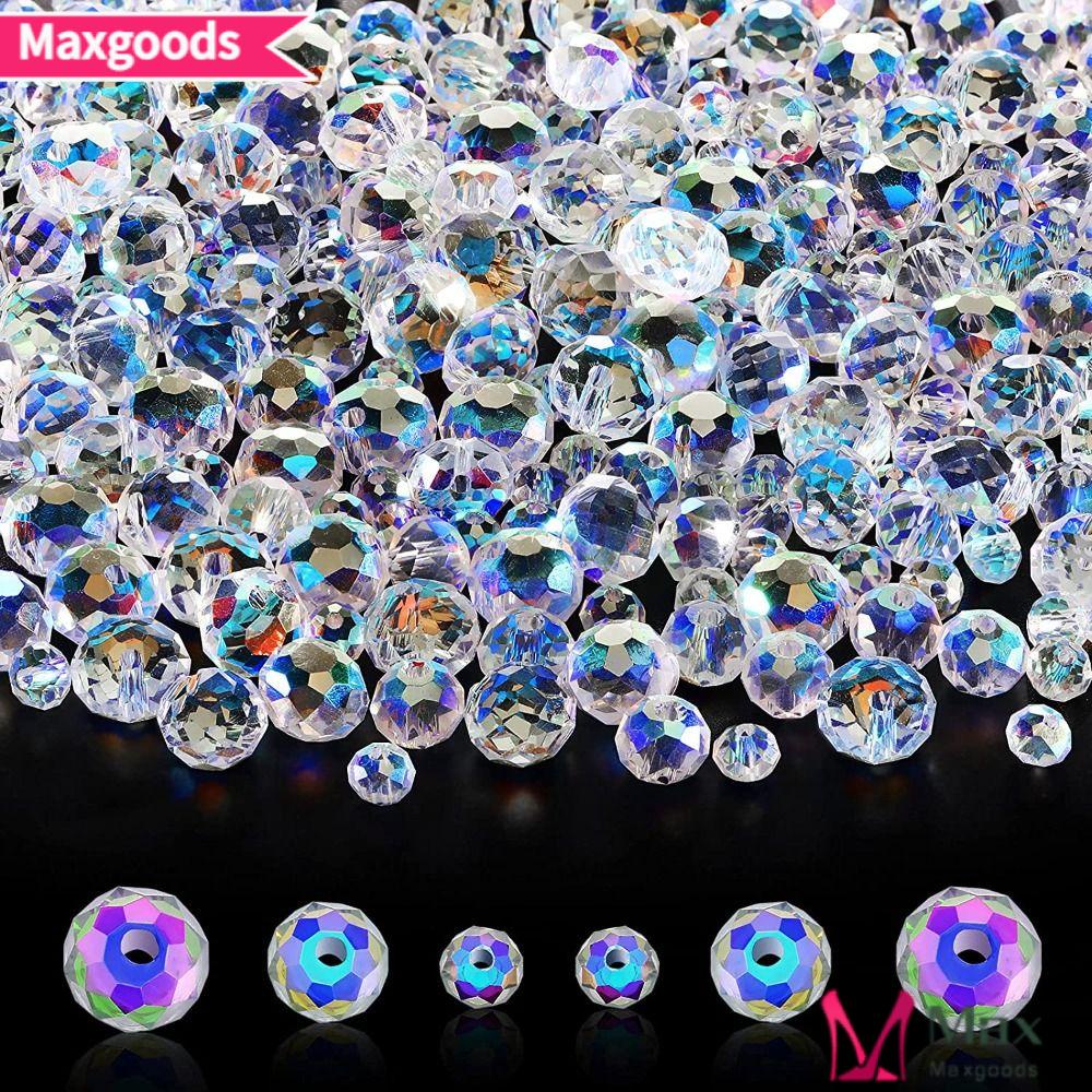 MAXG Set 600 Hạt Thủy Tinh Nhiều Màu Sắc Lấp Lánh Dùng Làm Trang Sức DIY