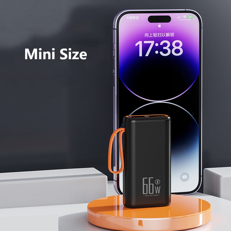 Pin Sạc Dự Phòng Mini 10000mAh PD 66W Có Đèn LED Chất Lượng Cao Cho iPhone Xiaomi