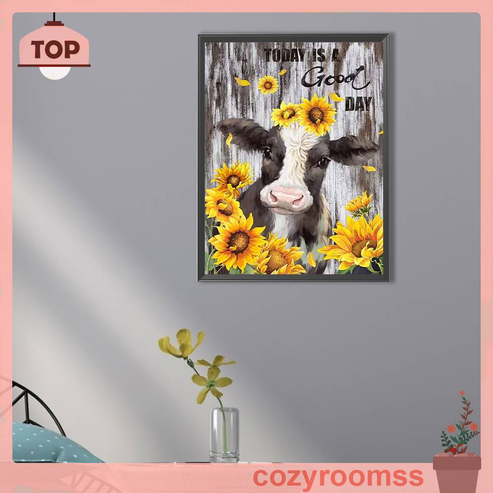 Tranh Đính Đá Kim Cương Toàn Bộ 5D DIY Hình Vẽ Bò