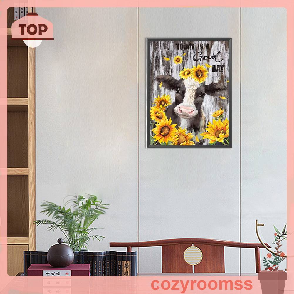 Tranh Đính Đá Kim Cương Toàn Bộ 5D DIY Hình Vẽ Bò