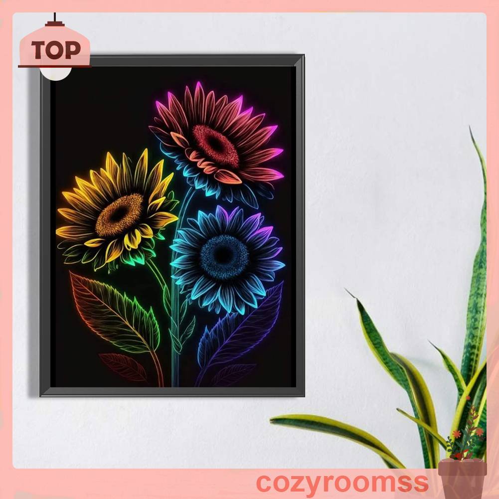 Tranh Đính Đá Kim Cương Toàn Bộ 5D DIY Hình Vẽ Hoa Hướng Dương