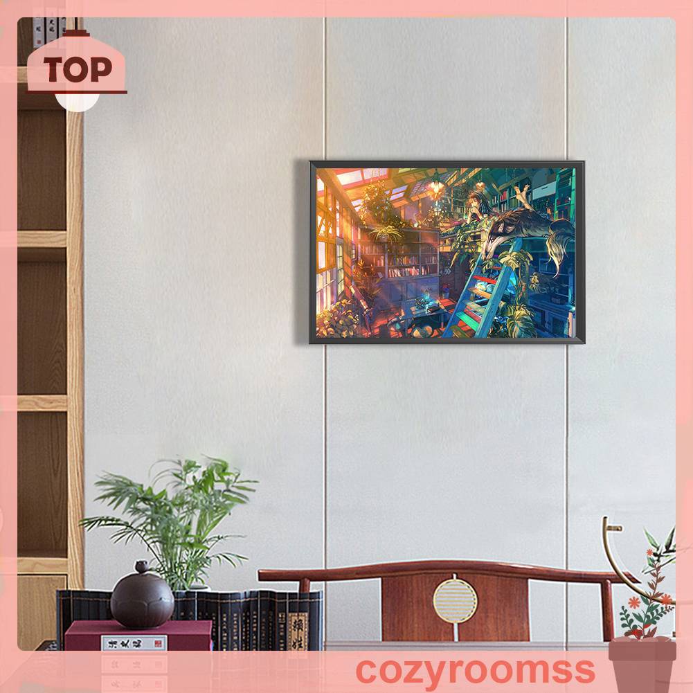 Tranh Đính Đá Kim Cương Toàn Bộ 5D DIY Hình Vẽ Ngôi Nhà Mơ Ước