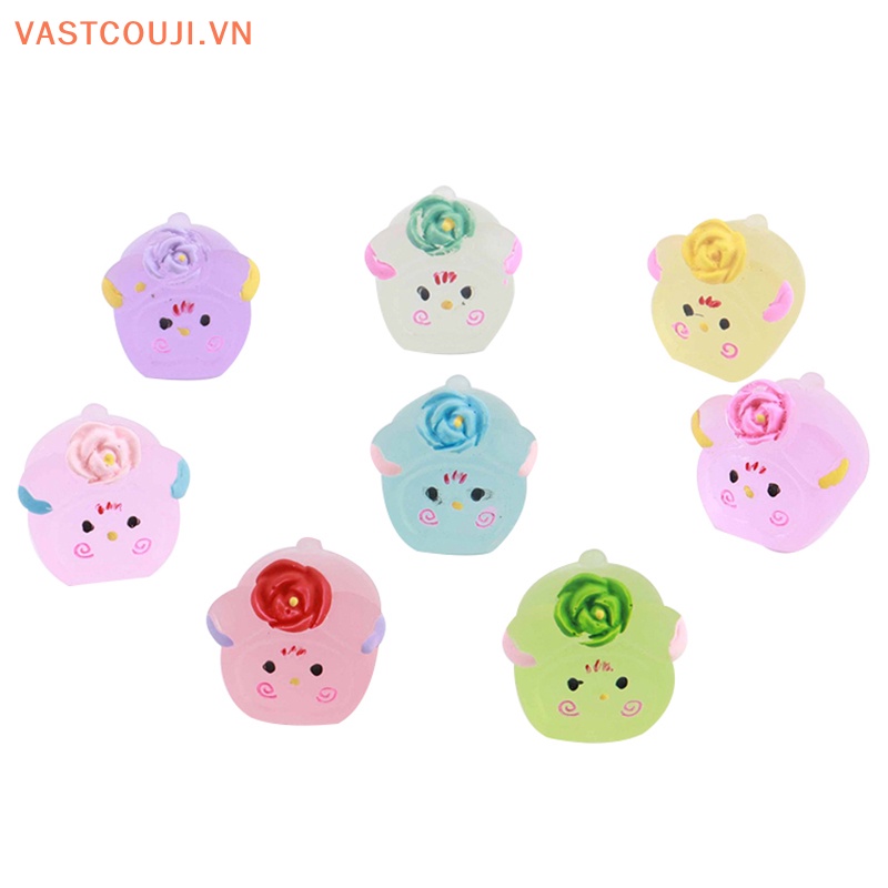 Bộ 5 Bánh Kem Dạ Quang Mini Bằng Nhựa Resin DIY Trang Trí Nhà Búp Bê VASTJI