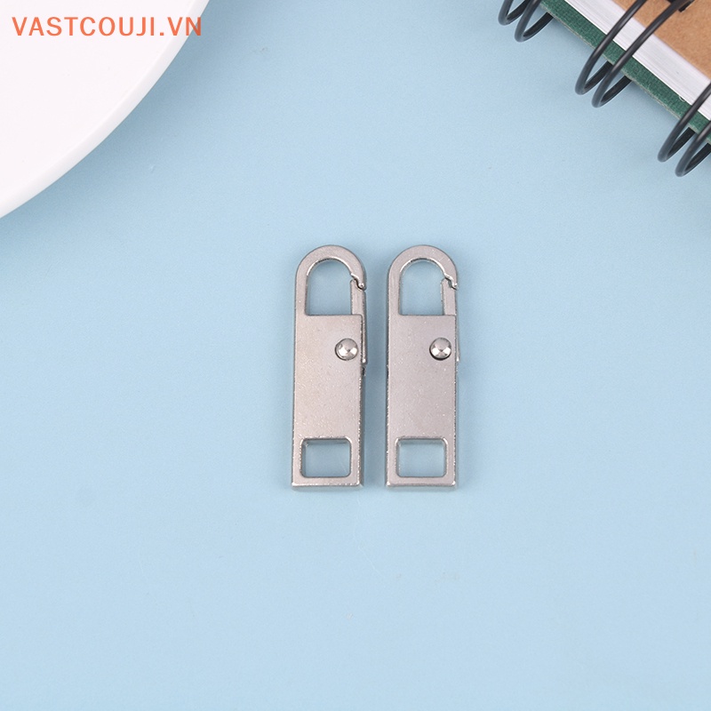 Bộ 2 Dây Khóa Kéo Kim Loại Gắn Túi Xách / Giày Bốt Không Cần Tháo Rời Tiện Dụng