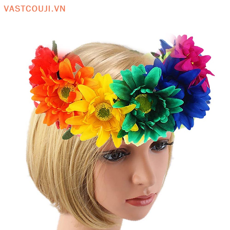 Băng Đô Bandana Hình Hoa Hướng Dương / Vương Miện Xinh Xắn Cho Nữ