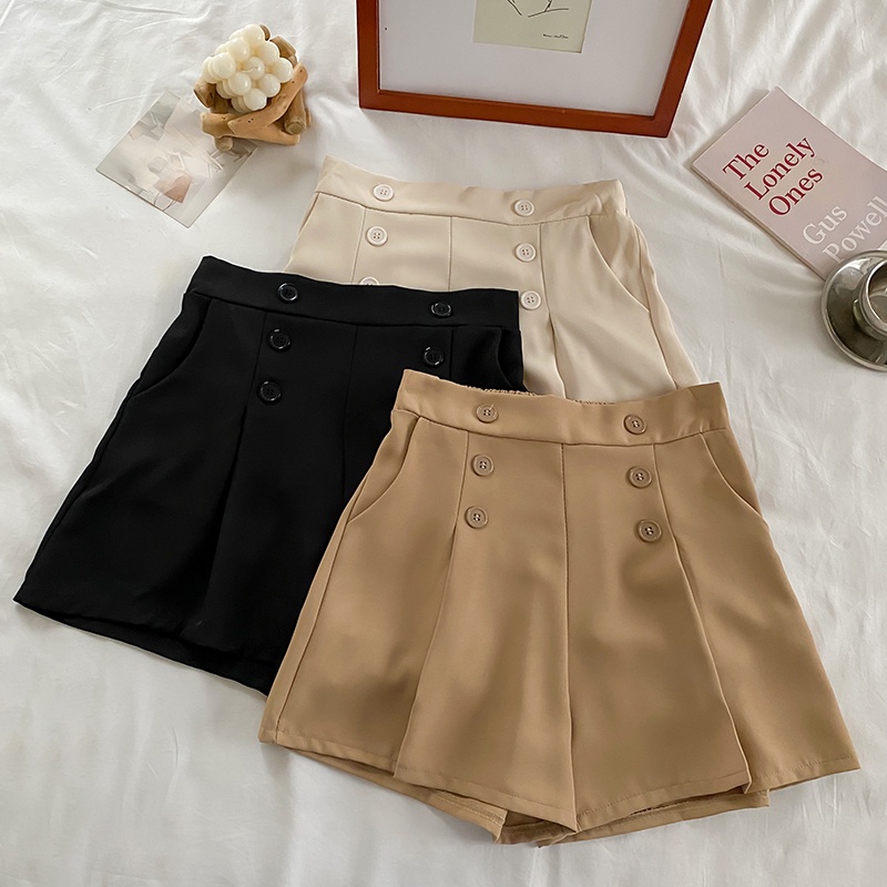 NZN Quần Short Nữ Ống Rộng Lưng Cao Thời Trang Hàn Quốc