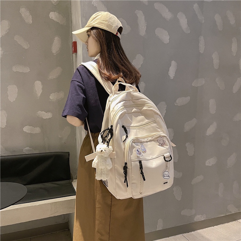 Polo Bag Phụ nữ mới công suất lớn workwear ba lô phổ biến retro sinh viên ba lô