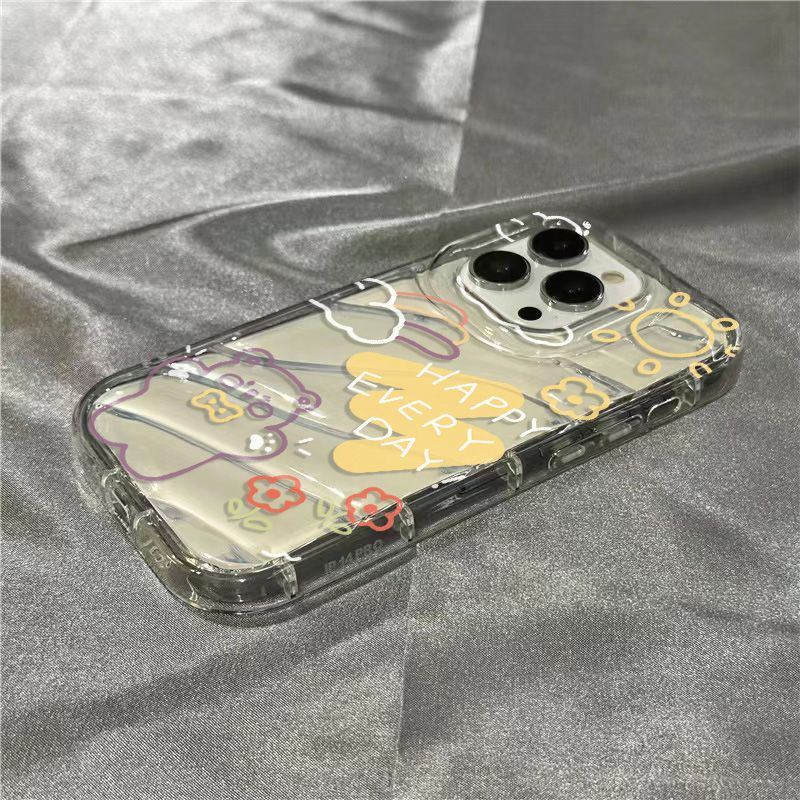 Ốp Điện Thoại Mềm Trong Suốt Họa Tiết Gấu Và Chữ GNXU Cho Iphone 14Promax 1312 11 7 8plus xr