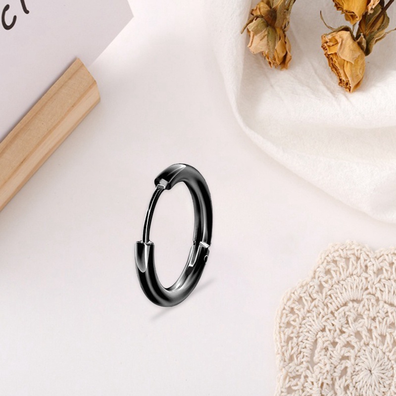 1 Khuyên Tai Tròn Bằng Thép Không Gỉ Thời Trang