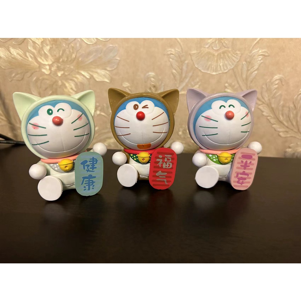 Doraemon 8 Loại Cầu Nguyện Mèo Dingdang Đầy Tự Tin Maneki-neko Tay Mẫu Búp Bê Đảng Quà Tặng Đồ Chơi Trang Trí