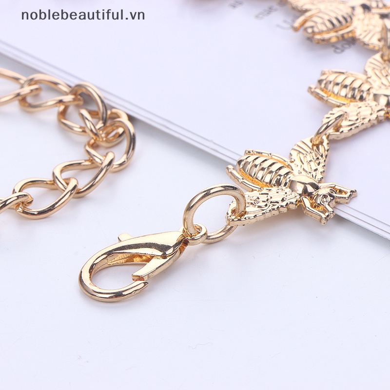 Thắt Lưng Dây Xích Khóa Kim Loại Hình Ong Thời Trang Cho Nữ