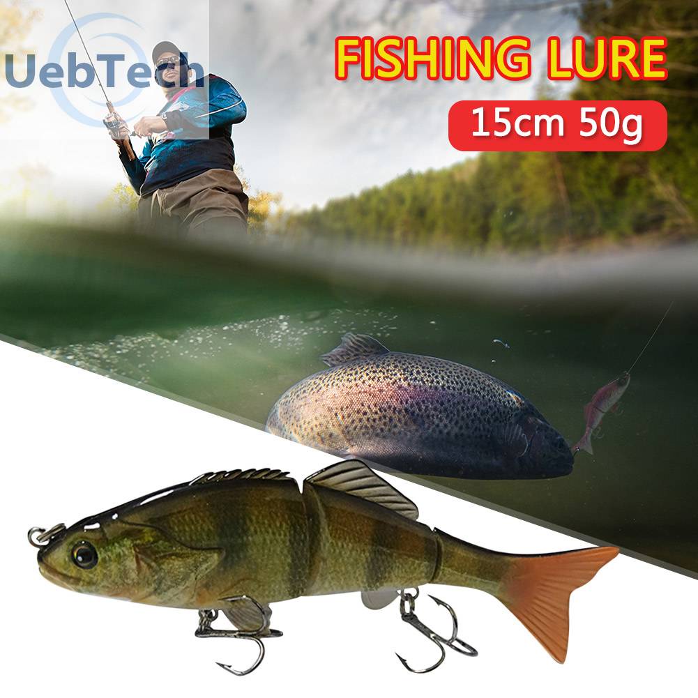 Mồi Câu Cá Giả Cứng 3 Đoạn 15cm 50g Nhiều Khớp Nối