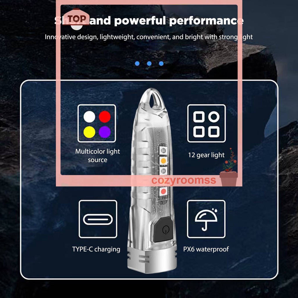 Móc Khóa Đèn Pin Mini USB Loại C Phát Hiện Tia UV
