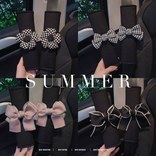 Safety Belt Shoulder Pad Car Summer Cute Flowers Women's Car One Pair Anti-Strangulation Safety Belt Decorative Protection Cover Seat belt cover Cute car interior decoration