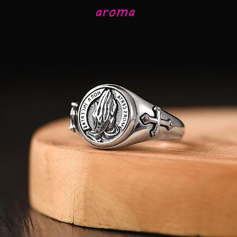 AROMA Nhẫn Thiết Kế Tinh Xảo Phong Cách Hàn Quốc Cho Nam