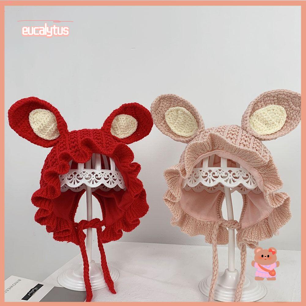 EUTUS Mũ Tai Thỏ Cột Dây Chống Gió Dễ Thương