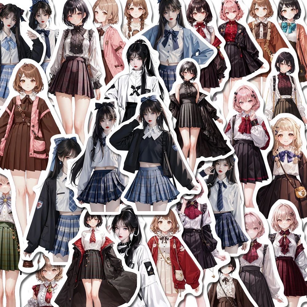 Set 48 Sticker Hình Cô Gái anime Ngọt Ngào