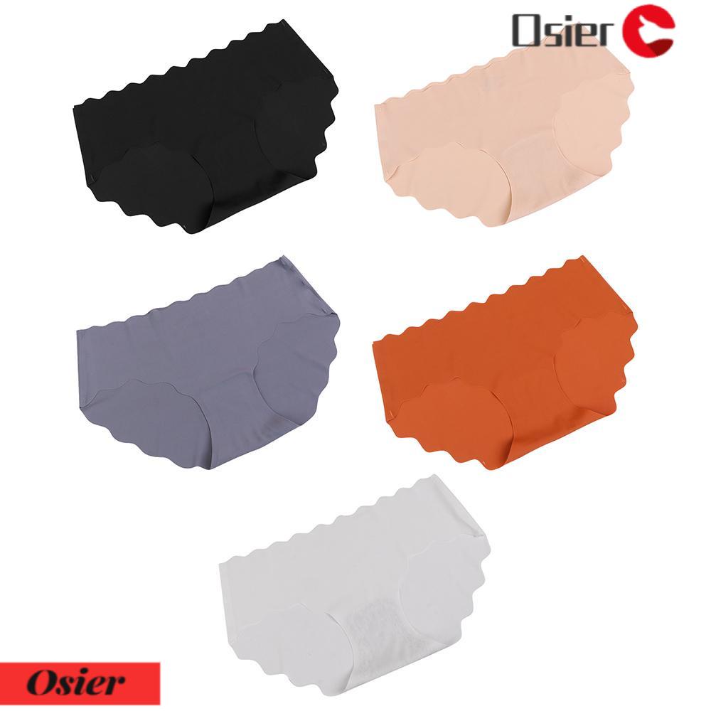 OSIER1 Quần Lót Lụa Satin Màu Trơn Nhún Bèo Thời Trang