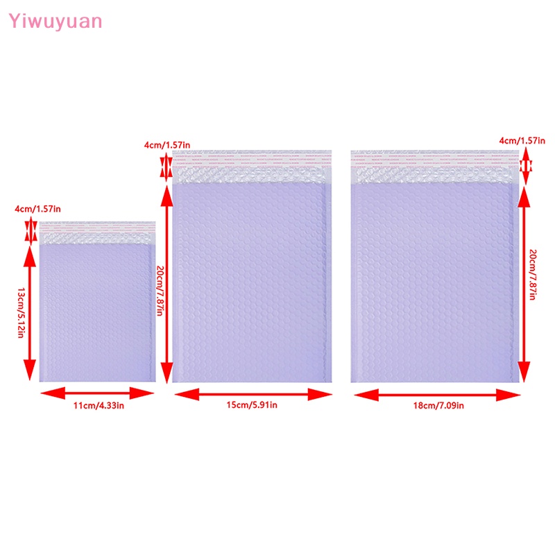 < Yiwuyuan > 10 Túi Bong Bóng Tím Tự Đóng Gói Hàng Bảo Vệ Chống Rơi Bền Bỉ Dùng Làm Quà Tặng Mới