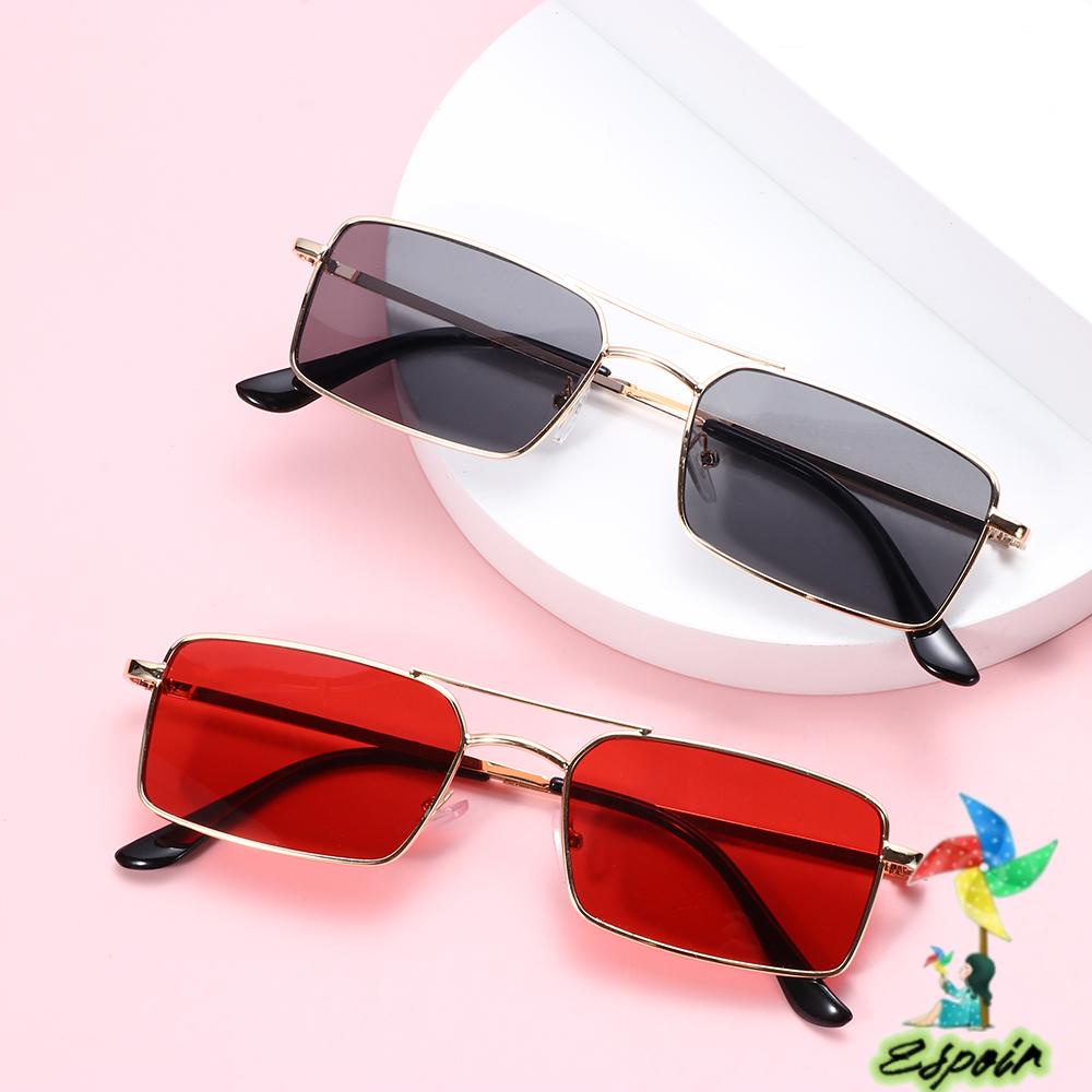 ESPO Kính Mát Hình Chữ Nhật Gọng Kim Loại Chống Tia UV400 Phong Cách Retro