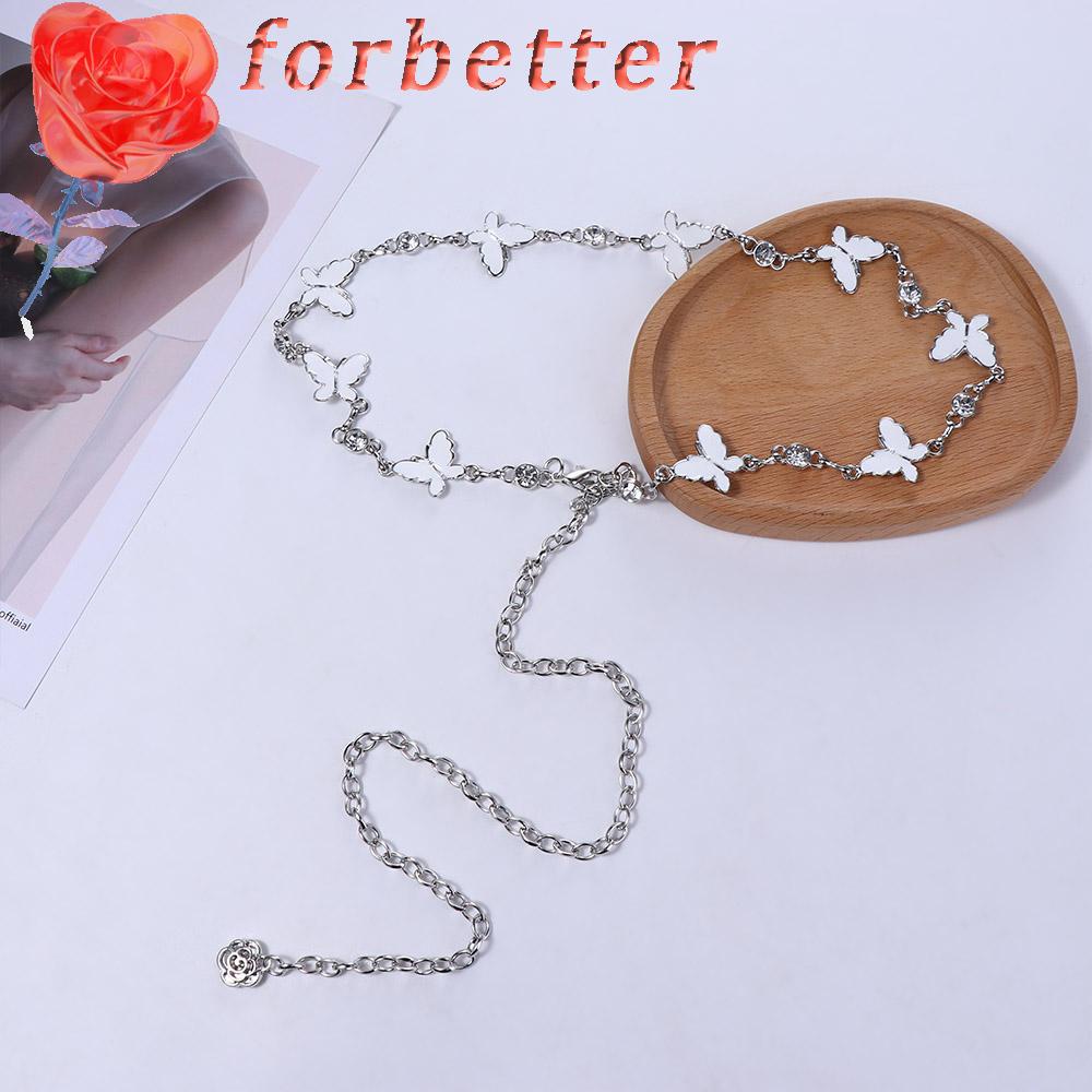 FORBETTER Dây Xích Đeo Hông Đính Đá Tua Rua Trang Trí Bikini Quyến Rũ Cho Nữ