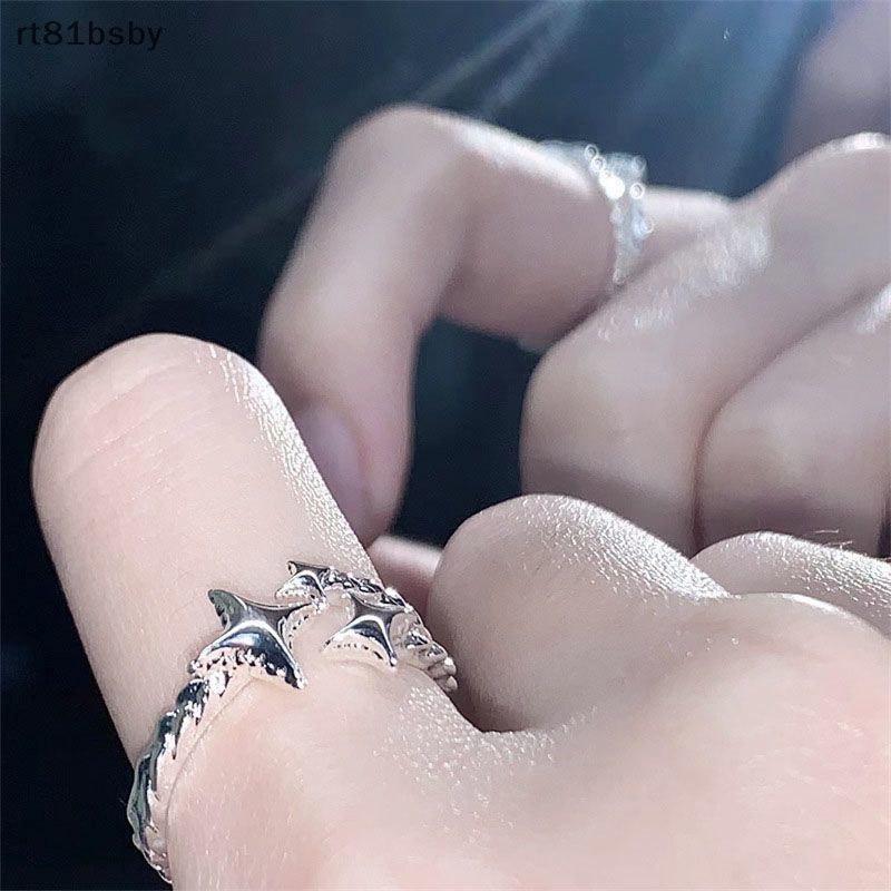 Nhẫn Hở Hình Ngôi Sao Màu Bạc Tùy Chỉnh Phong Cách Hàn Quốc Thời Trang Cho Nữ